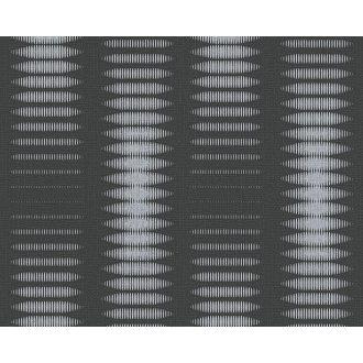   As-Creation OK 6, 95398-3 Modern grafikus design fekete és ezüst tónus csillogó felület tapéta