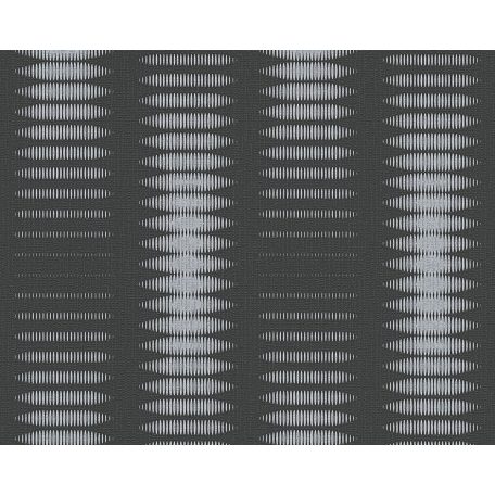 As-Creation OK 6, 95398-3 Modern grafikus design fekete és ezüst tónus csillogó felület tapéta