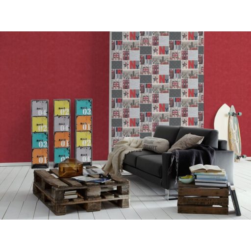 As-Creation  Boys & Girls 6, 95596-1 Gyerekszobai vintage városok szürke bézs szines tapéta