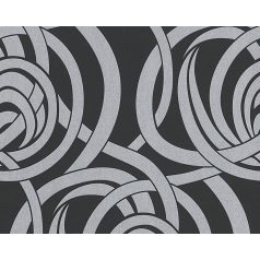   As-Creation Flock 4, 95693-2 Design grafikus fekete szürke ezüst tapéta