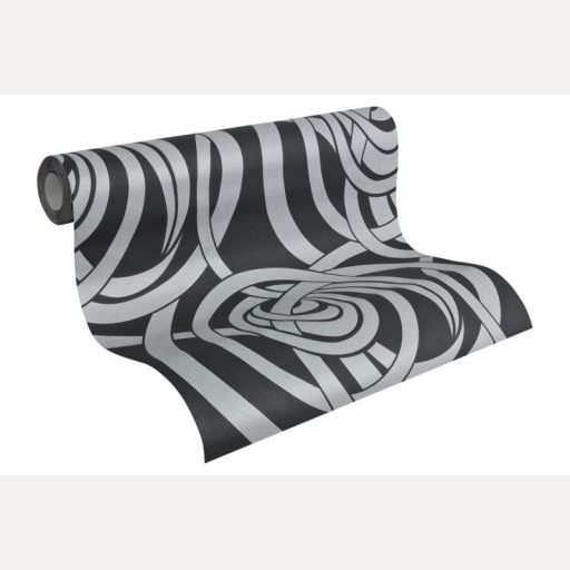 As-Creation Flock 4, 95693-2 Design grafikus fekete szürke ezüst tapéta