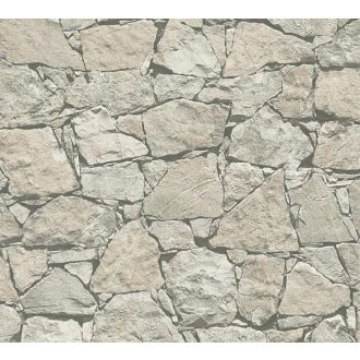   As-Creation Elements/Dekora Natur 6, 95863-2 kőmintás bézs szürke és fekete tapéta