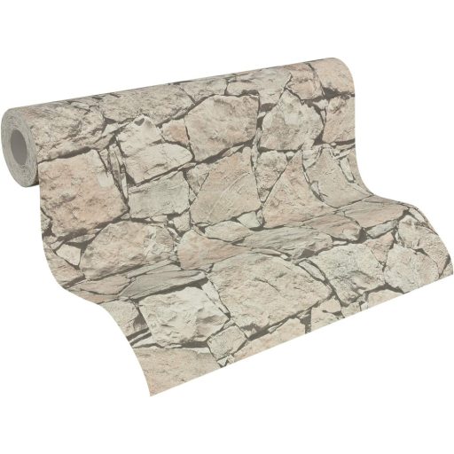 As-Creation Elements/Dekora Natur 6, 95863-2 kőmintás bézs szürke és fekete tapéta