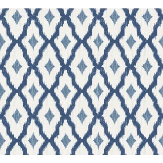   Textil és a klasszikus szímbiózusa - káróminta modern átiratban fehér világoskék és kék tónus finom fémes fény tapéta