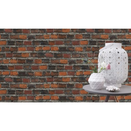 Rasch Factory Style XXL dupla széles 969511 Natur/Ipari design meszelt érdes felületű téglafal szürke mosott aranysárga rozsdavörös antracit tapéta