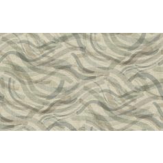   Aklvarell hullámos vonalak mintája durván szőtt textil háttéren bézs zöld szürke és barna tónus tapéta