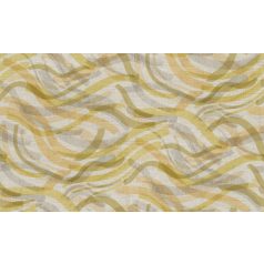   Akvarell hullámos vonalak mintája durván szőtt textil háttéren világosszürke sárga és szürke tónus tapéta