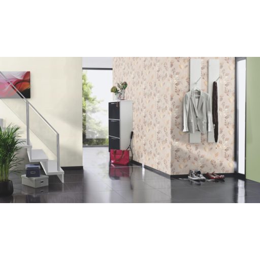 Egyedi darab! Vonzó és esztétikus levélmintázat világosbarna barna bronz ezüst és szórt réz tónus finom csillogású mintarészletek tapéta