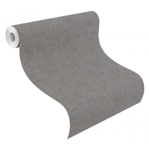 Természetes sötétszürke és antracit árnyalatú textilhatású design enyhe arany kiemelés tapéta