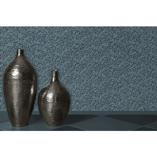 Ugepa Reflets A08301 Natur apró zúzott kőmintázat kék és türkiz árnyalatok fekete tapéta