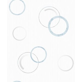   Grandeco Fusion A24802  grafikus design körök fehér szürke türkizkék tapéta