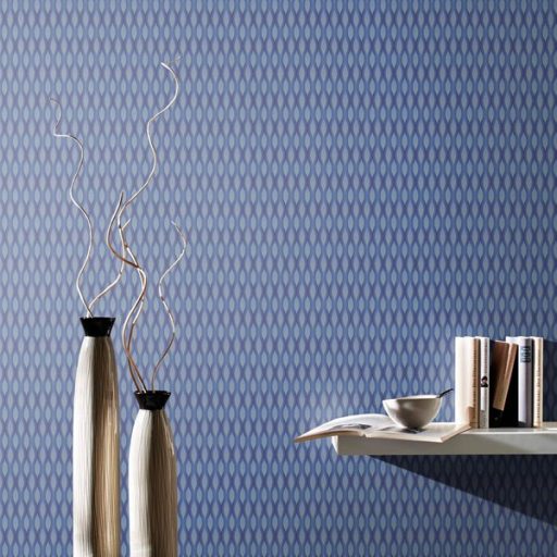 Grandeco Fusion A25005  grafikus kék szürkéskék tapéta