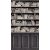 Kopottas könyvszekrény régi könyvekkel sötétszürke törtfehér bézs barna tónus falpanel/digitális nyomat