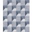 Grandeco Phoenix A48703 Geometrikus grafikus 3D törtfehér szürkéskék kék tapéta