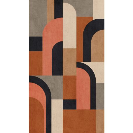 Geometriai formák modern Art Deco stílusú megjelenítése bézs barna lazacszín szines falpanel/digitális nyomat