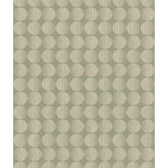   Grandeco Phoenix A53203 Geometrikus Retro körök sorba oszlopba rendezve zöld bézs/bézsarany tapéta