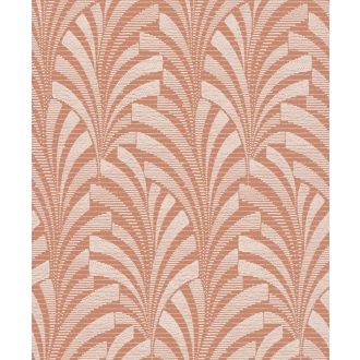   Grandeco Phoenix A53301 Natur absztrakt levélmintázat terrakotta krémszín tapéta