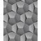 Ultramodern geometrikus 3D minta szálcsiszolt felület világosszürke és szürke tónusok ezüst fekete tapéta