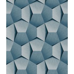  Ultramodern  geometrikus minta szálcsiszolt felület szürkéskék és kék tónusok tapéta