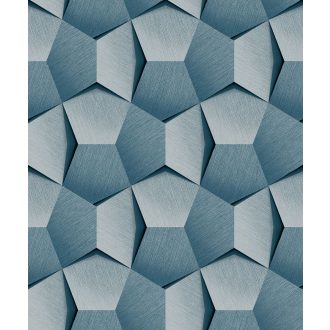   Ultramodern  geometrikus minta szálcsiszolt felület szürkéskék és kék tónusok tapéta