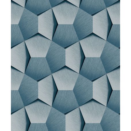 Ultramodern  geometrikus minta szálcsiszolt felület szürkéskék és kék tónusok tapéta