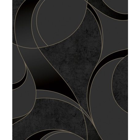 Vonalakkal kialakított absztrakt grafikus minta sötétszürke fekete ezüst tapéta
