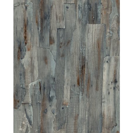 Durván gyalult fa /deszka/ mintázat kék szürkéskék és barna tónus tapéta