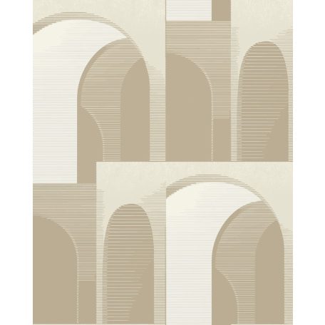 Látványos térbeli geometrikus kompozíció krém bézs szürkésbézs és bézsarany tónus finom muntafény tapéta
