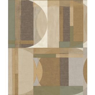   Impulzív és változatos szines geometriai minta krém bézs szürkésbézs barna szürke antracit és zöld tónus tapéta