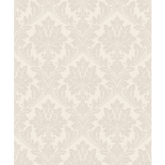   Elegáns klasszikus barokk damaszt díszítőminta krém/krémfehér és bézs/szürkésbézs tónus tapéta