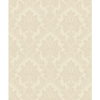   Elegáns klasszikus barokk damaszt díszítőminta krém/krémfehér és szürke/szürkésbézs tónus tapéta