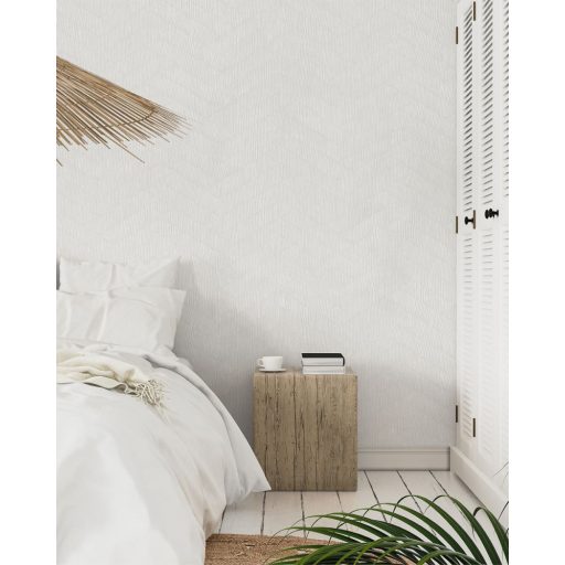 Enyhe nyílformába rendezett eltolt texturált téglalapok mintája szürke és fehér tónus tapéta