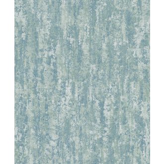   Természetes erősen kopott strukturált beton/kő mintázat szürkésfehér vízkék és vízzöld tónus tapéta