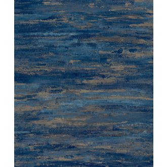   Egyedülálló vizuális élmény! Kortárs beton megjelenítés absztrakt festékcsíkokkal mélykék kék és rézszín tónus fémes hatás tapéta