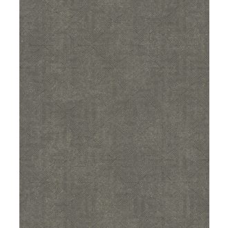   Anyagában nyomott és színezett geometrikus minta sötétszürke antracit csillogó fémes aranyszemcsék tapéta