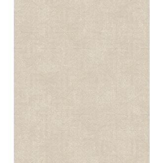   Anyagában nyomott és színezett geometrikus minta krém és bézs tónus csillogó fémes bézsarany szemcsék tapéta