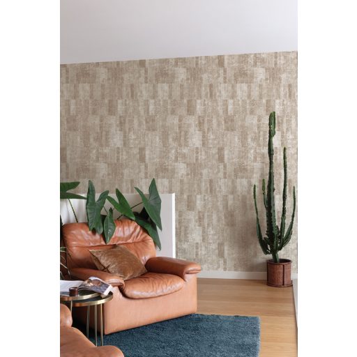 Nyers ipari megjelenés a geometria és a textúra erejével krém bézs és barna tónus tapéta