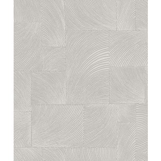   Keleties hatású körívek formálta háromdimenziós grafikus minta krémszürke szürke és törtfehér tónus tapéta