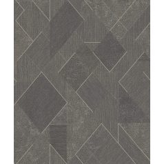  Változatos formájú és textúrájú geometrikus minta szürke és sötétszürke tónus fémes ezüst részletek tapéta