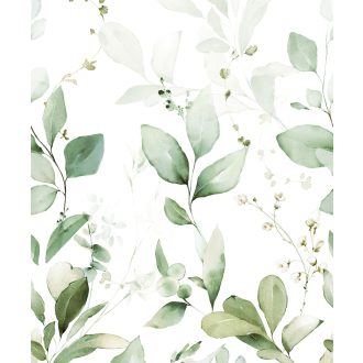   A frissesség új szinonímája! Zsenge eukaliptusz levelek üde kompozíciója fehér vízzöld zsenge olívzöld és sárgászöld tónus falpanel