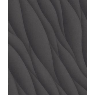   Decoprint Affinity AF24534 Grafikus háromdimenziós hatású hullám (lángnyelv) minta sötétszürke antracit tapéta