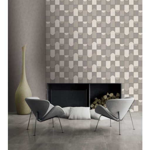 Decoprint Affinity AF24550 Geometrikus grafikus design minta szürkésfehér szürke barna tapéta