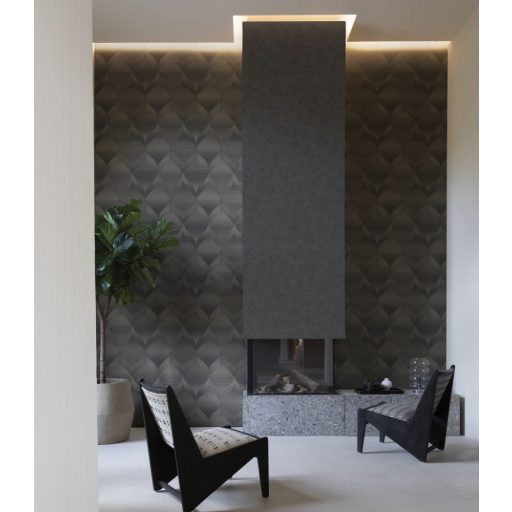 Decoprint Affinity AF24570 Absztrakt Geometrikus háromdimenziós designminta ezüst antracit tapéta