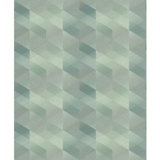   Decoprint Affinity AF24580 Geometrikus Grafikus színátmenetes 3D rombuszminta szürke mentazöld kékeszöld tapéta