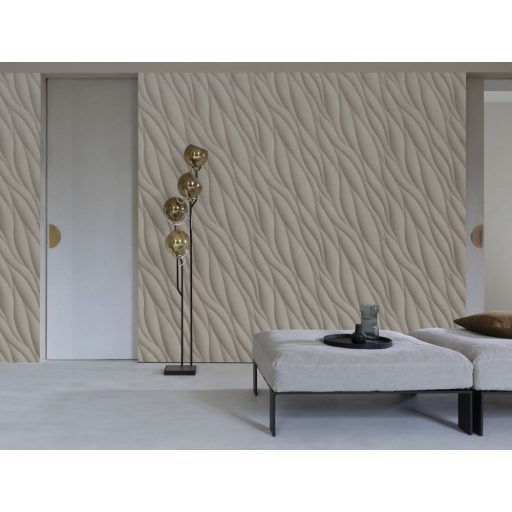 Decoprint Affinity AF24531 Grafikus háromdimenziós hatású hullám (lángnyelv) minta szürke szürkésbézs árnyalatok tapéta