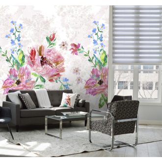   Behang Expresse Digital AK1057  Natur felnagyított virágok krém bézs rózsaszín szines digitális nyomat