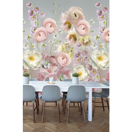 Behang Expresse Digital AK1061 Natur nagyformátumú stilizált virágok szürke rózsaszín szines digitális nyomat
