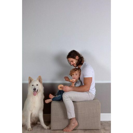 Természetes lenvászon textúra Nobacoat® bevonattal (antibakteriális) szürke/ezüst tónus tapéta