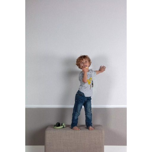 Természetes lenvászon textúra Nobacoat® bevonattal (antibakteriális) szürke/ezüst tónus tapéta