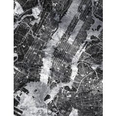   As-Creation Metropolitan Stories II, DD118828 Etno New York várostérkép madártávlatból szürke fekete fehér falpanel